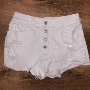 Hollister white jean shorts
